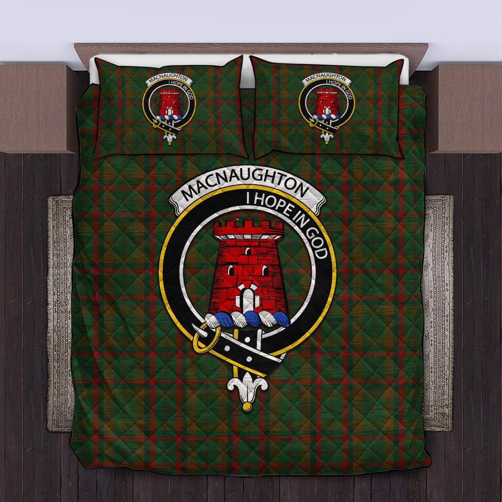 Macnaughton Hunting Tartan Quilt Bed Set with Family Crest Twin - Tartan Vibes Clothing