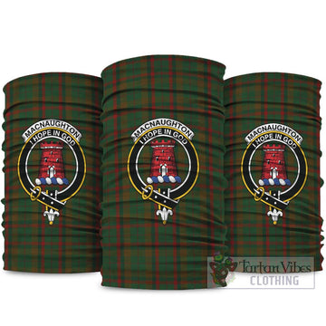 Macnaughton Hunting Tartan Neck Gaiters, Tartan Bandanas, Tartan Head Band with Family Crest