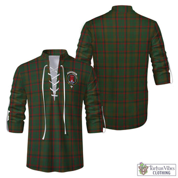 Macnaughton Hunting Tartan Men's Scottish Traditional Jacobite Ghillie Kilt Shirt with Family Crest