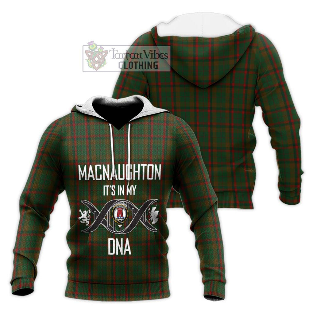 MacNaughton Hunting Tartan Knitted Hoodie with Family Crest DNA In Me Style Unisex Knitted Pullover Hoodie - Tartanvibesclothing Shop