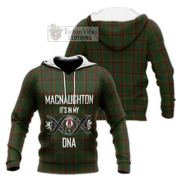 MacNaughton Hunting Tartan Knitted Hoodie with Family Crest DNA In Me Style