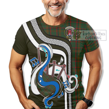 MacNaughton Hunting Tartan T-Shirt with Epic Bagpipe Style