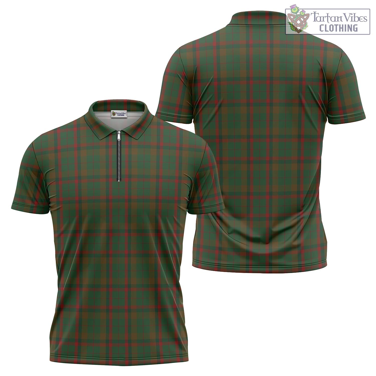 Tartan Vibes Clothing MacNaughton Hunting Tartan Zipper Polo Shirt