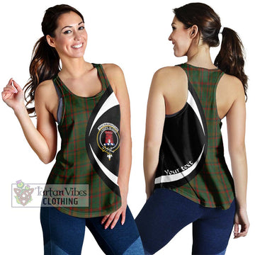 MacNaughton Hunting Tartan Women's Racerback Tanks with Family Crest Circle Style