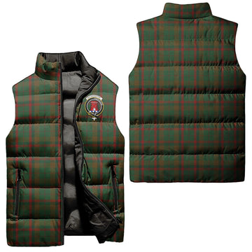 Macnaughton Hunting Tartan Sleeveless Puffer Jacket with Family Crest