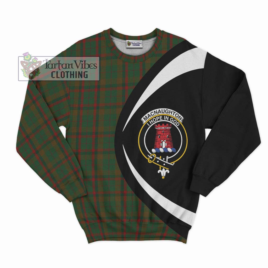 MacNaughton Hunting Tartan Sweatshirt with Family Crest Circle Style Unisex - Tartan Vibes Clothing