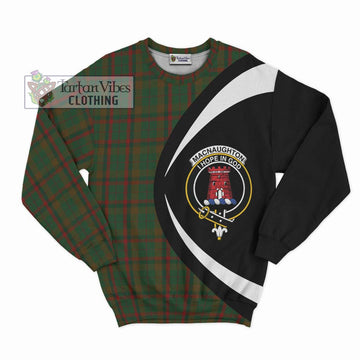 MacNaughton Hunting Tartan Sweatshirt with Family Crest Circle Style