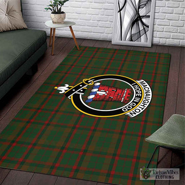 MacNaughton Hunting Tartan Area Rug with Family Crest