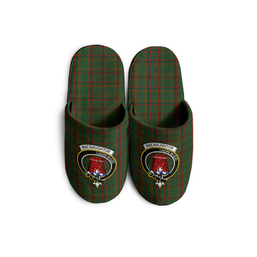 Macnaughton Hunting Tartan Home Slippers with Family Crest