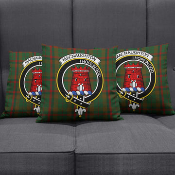 Macnaughton Hunting Tartan Pillow Cover with Family Crest