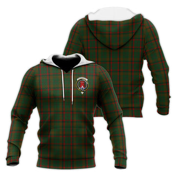 Macnaughton Hunting Tartan Knitted Hoodie with Family Crest