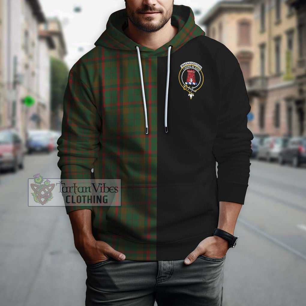 MacNaughton Hunting Tartan Hoodie with Family Crest and Half Of Me Style Zip Hoodie - Tartanvibesclothing Shop