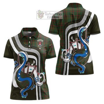 MacNaughton Hunting Tartan Women's Polo Shirt with Epic Bagpipe Style