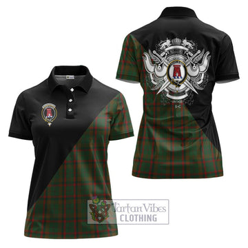 MacNaughton Hunting Tartan Women's Polo Shirt with Family Crest and Military Logo Style