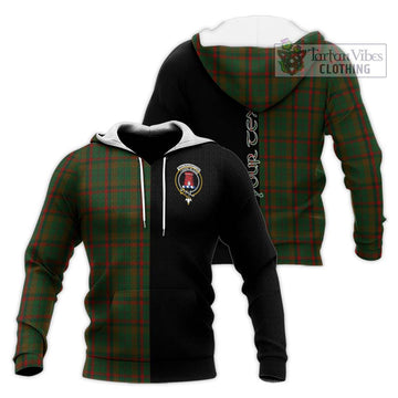 MacNaughton Hunting Tartan Knitted Hoodie with Family Crest and Half Of Me Style