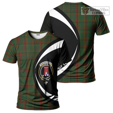 MacNaughton Hunting Tartan T-Shirt with Family Crest Circle Style