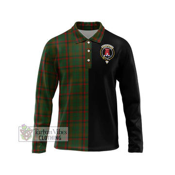 MacNaughton Hunting Tartan Long Sleeve Polo Shirt with Family Crest and Half Of Me Style