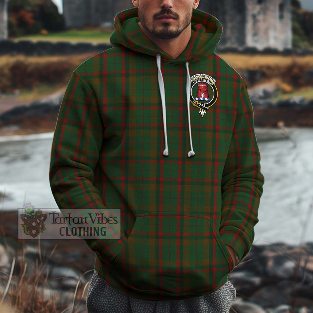 MacNaughton Hunting Tartan Cotton Hoodie with Family Crest Pullover Hoodie XS - Tartan Vibes Clothing