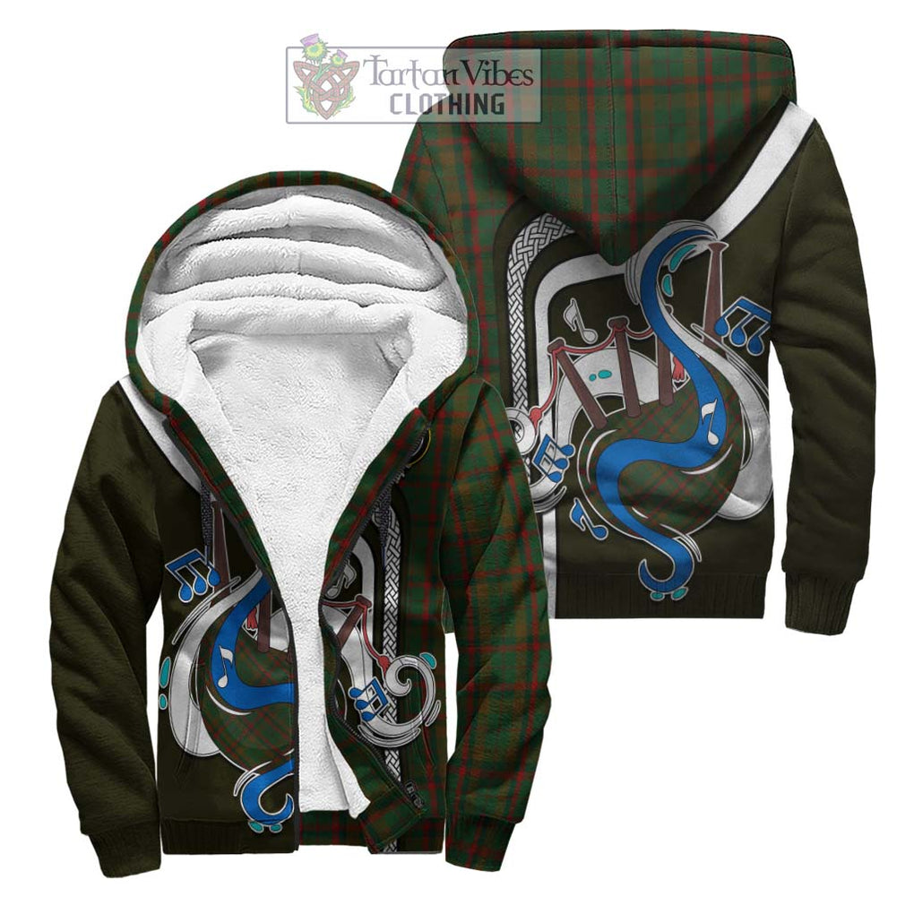 MacNaughton Hunting Tartan Sherpa Hoodie with Epic Bagpipe Style Unisex S - Tartanvibesclothing Shop