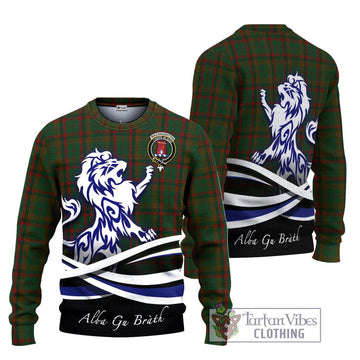 MacNaughton Hunting Tartan Ugly Sweater with Alba Gu Brath Regal Lion Emblem