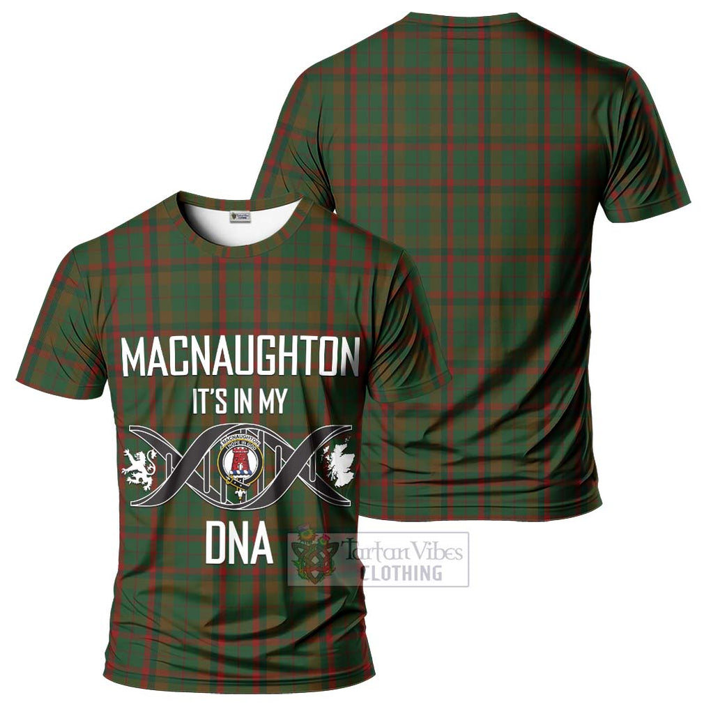 MacNaughton Hunting Tartan T-Shirt with Family Crest DNA In Me Style - Tartan Vibes Clothing