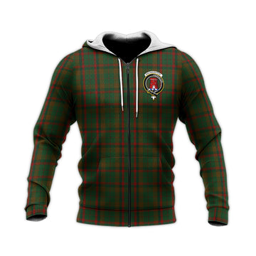 Macnaughton Hunting Tartan Knitted Hoodie with Family Crest