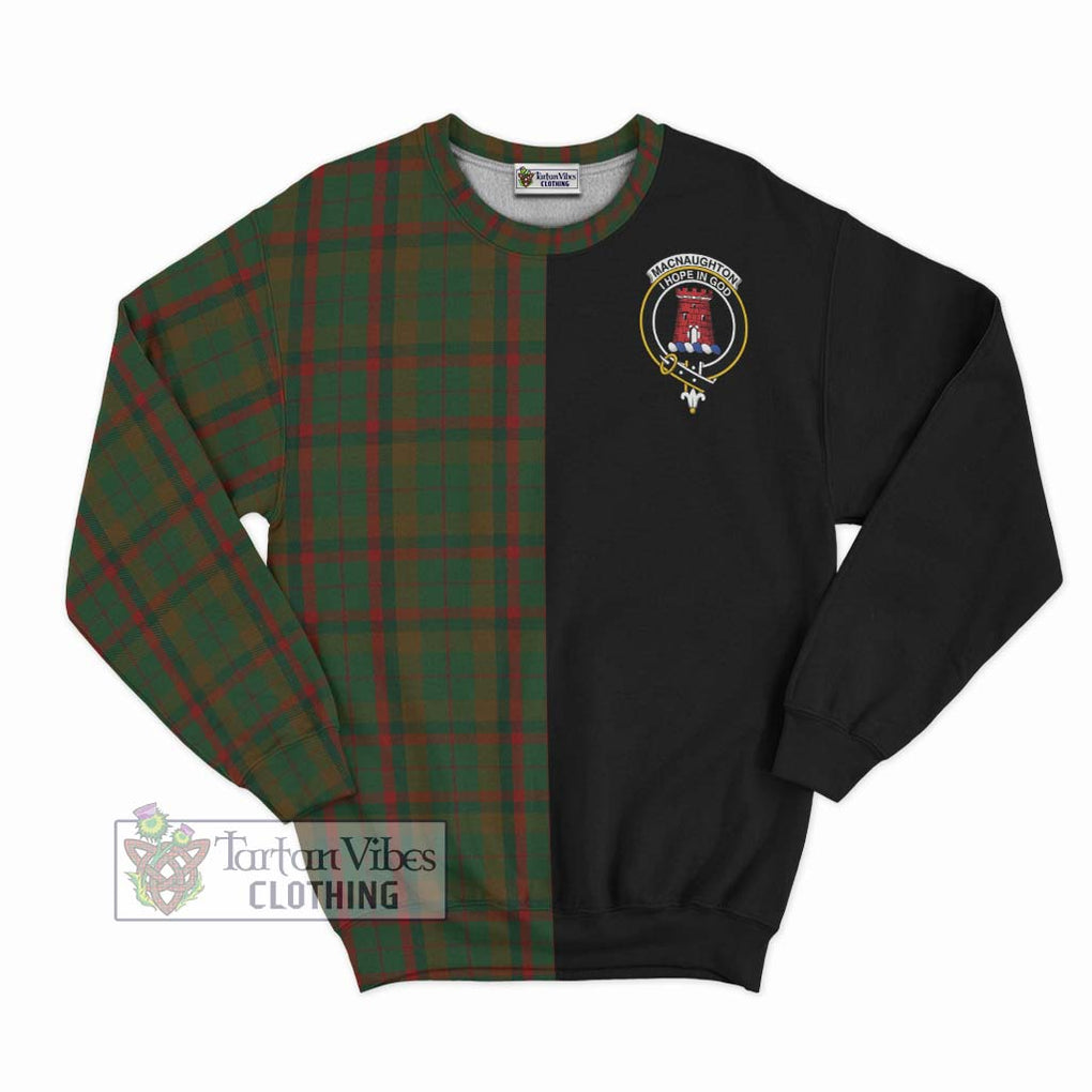 MacNaughton Hunting Tartan Sweatshirt with Family Crest and Half Of Me Style - Tartanvibesclothing Shop