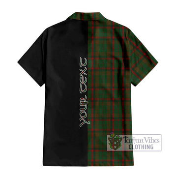 MacNaughton Hunting Tartan Short Sleeve Button Shirt with Family Crest and Half Of Me Style