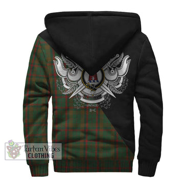 MacNaughton Hunting Tartan Sherpa Hoodie with Family Crest and Military Logo Style