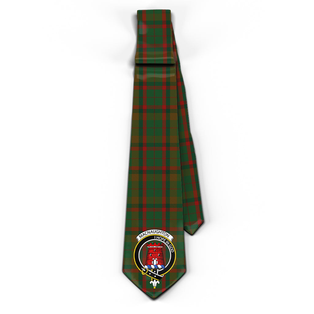 Macnaughton Hunting Tartan Classic Necktie with Family Crest - Tartan Vibes Clothing