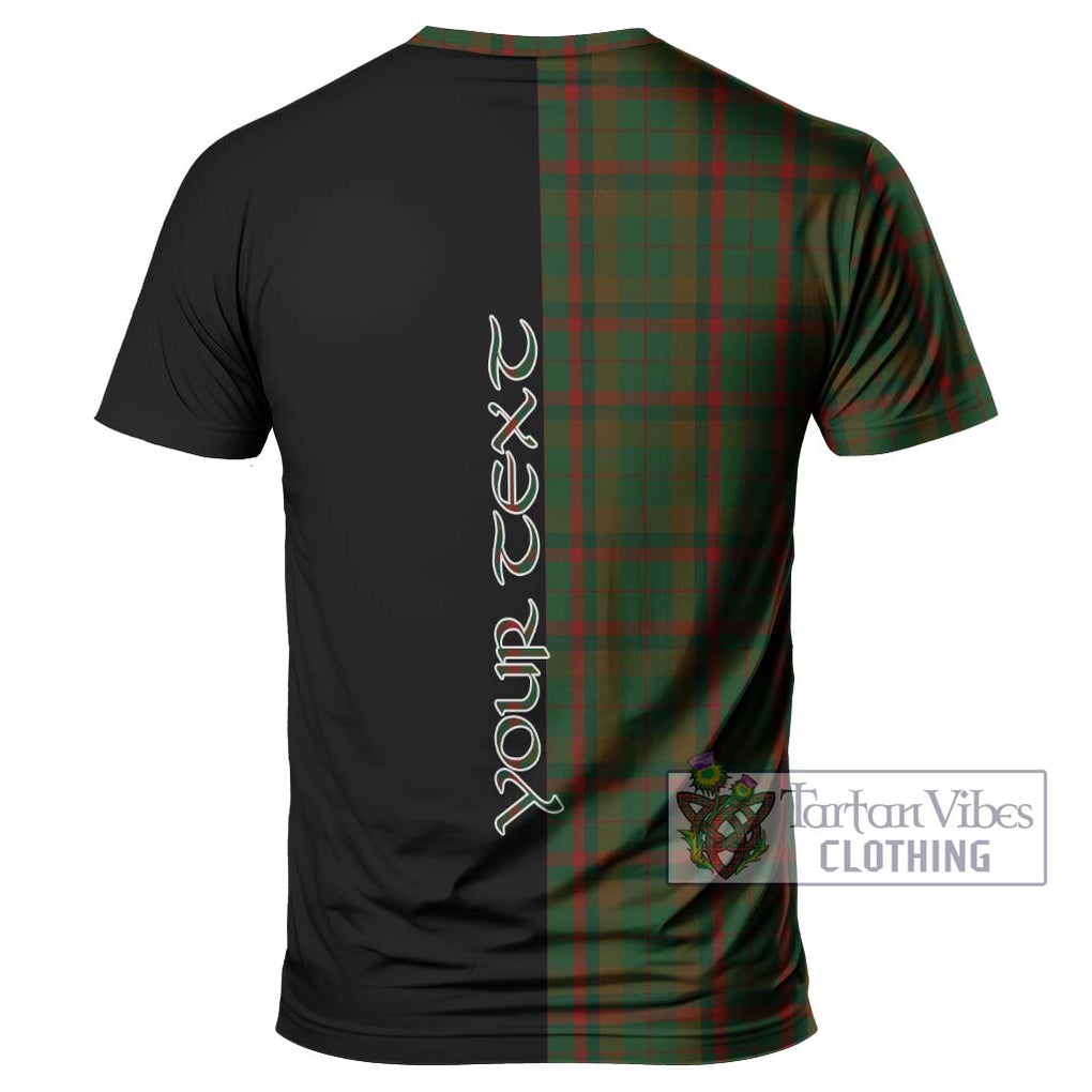 MacNaughton Hunting Tartan T-Shirt with Family Crest and Half Of Me Style - Tartanvibesclothing Shop