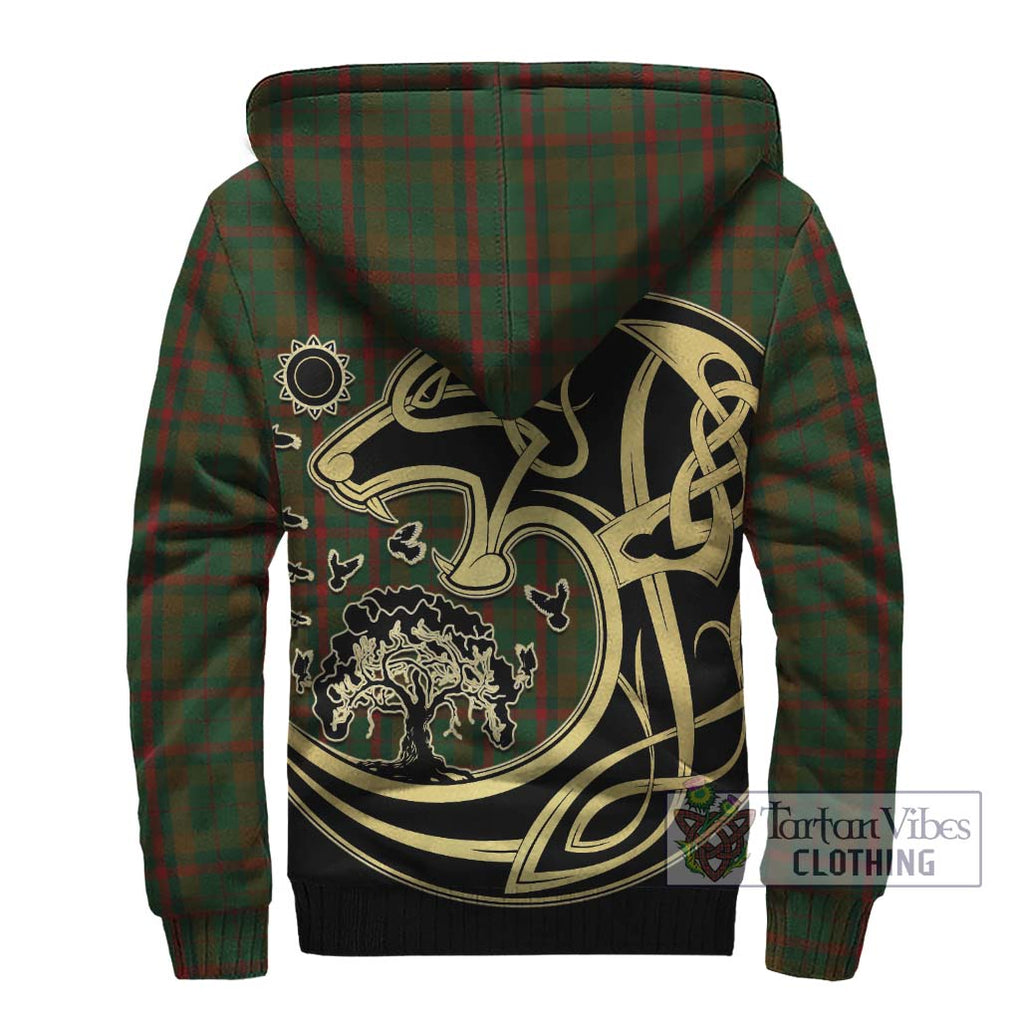 MacNaughton Hunting Tartan Sherpa Hoodie with Family Crest Celtic Wolf Style - Tartan Vibes Clothing