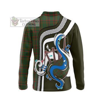 MacNaughton Hunting Tartan Long Sleeve Polo Shirt with Epic Bagpipe Style