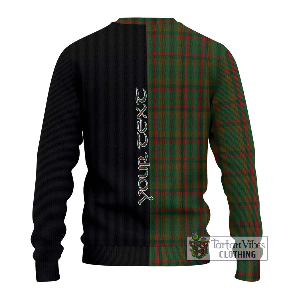 MacNaughton Hunting Tartan Knitted Sweater with Family Crest and Half Of Me Style - Tartanvibesclothing Shop