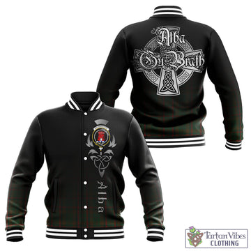 Macnaughton Hunting Tartan Baseball Jacket Featuring Alba Gu Brath Family Crest Celtic Inspired