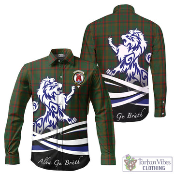 Macnaughton Hunting Tartan Long Sleeve Button Up Shirt with Alba Gu Brath Regal Lion Emblem