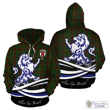 Macnaughton Hunting Tartan Hoodie with Alba Gu Brath Regal Lion Emblem