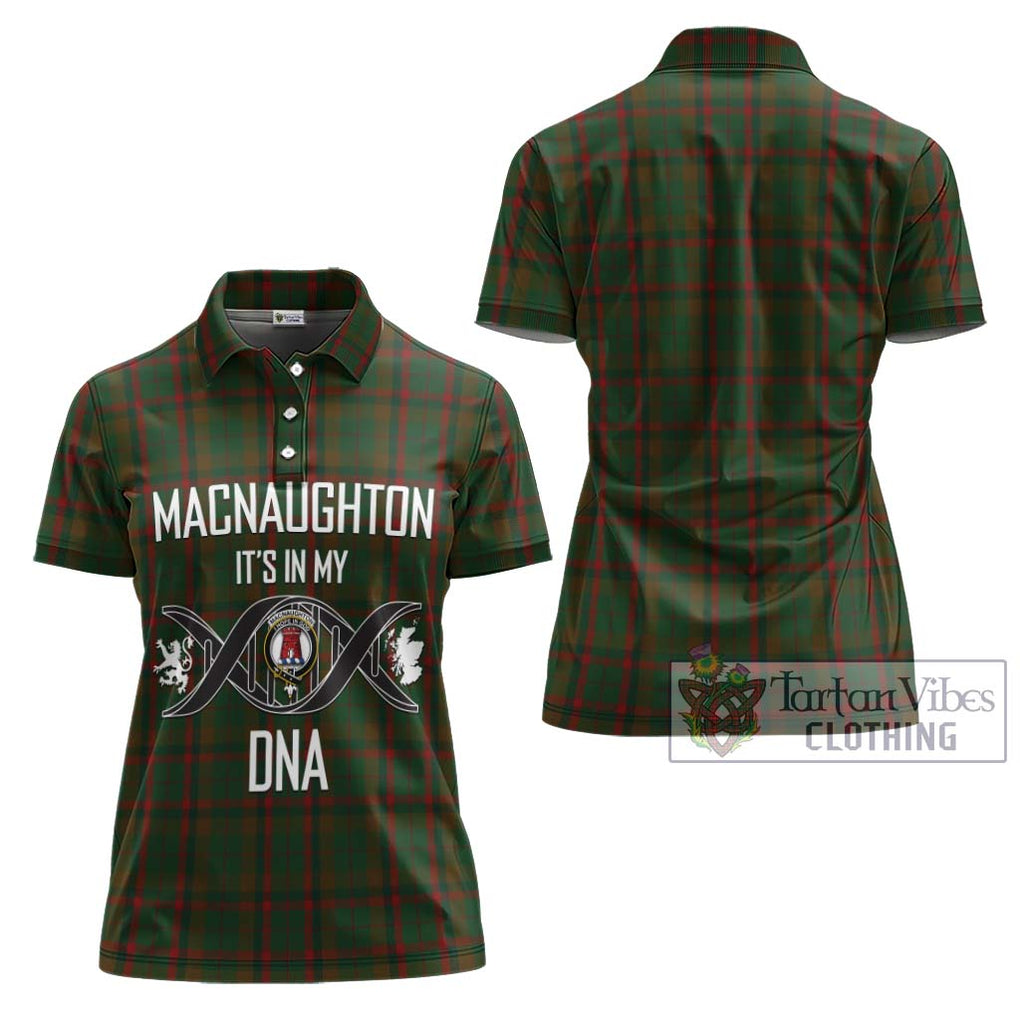 MacNaughton Hunting Tartan Women's Polo Shirt with Family Crest DNA In Me Style - Tartanvibesclothing Shop