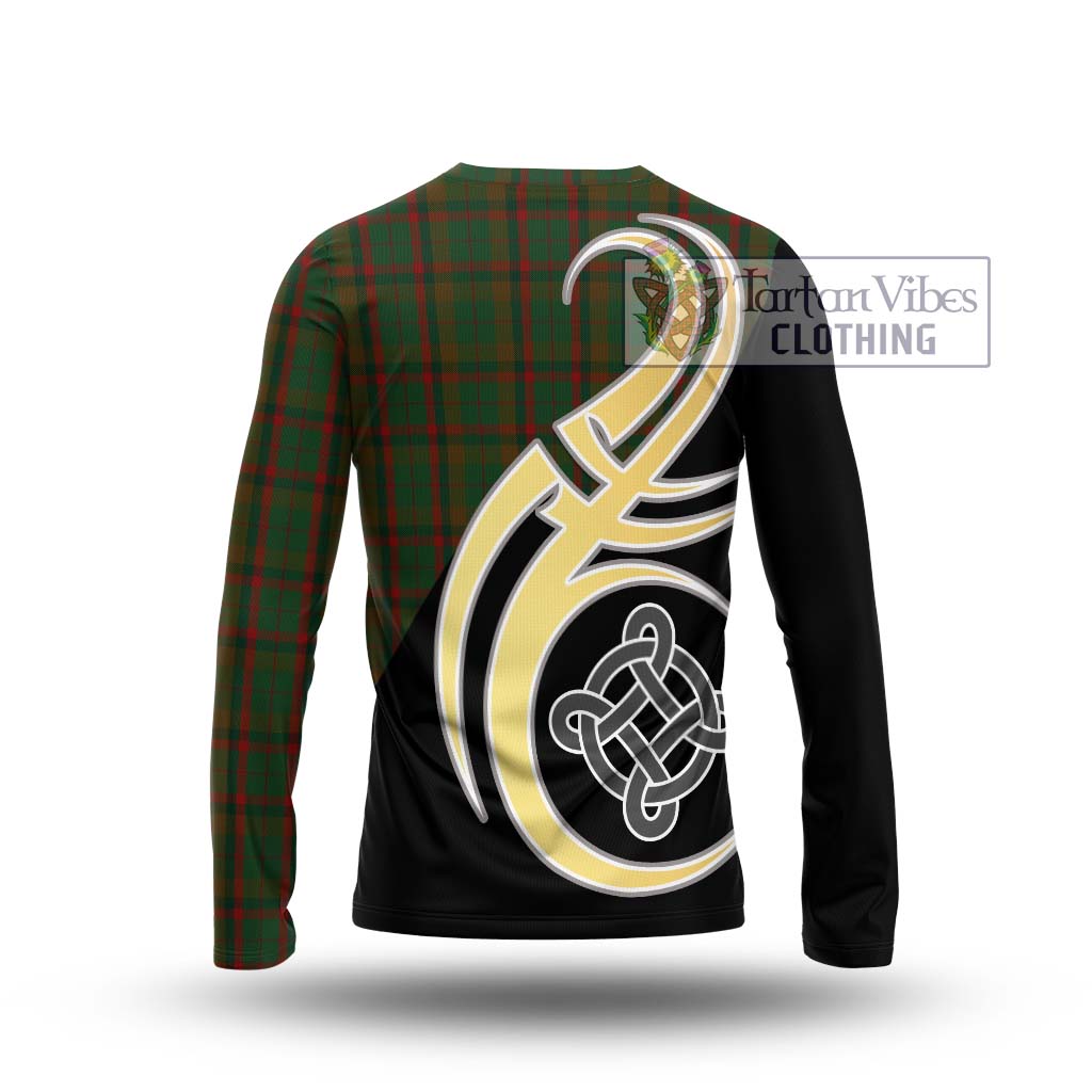 MacNaughton Hunting Tartan Long Sleeve T-Shirt with Family Crest and Celtic Symbol Style - Tartan Vibes Clothing