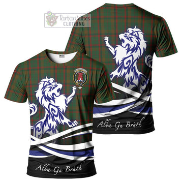 MacNaughton Hunting Tartan Cotton T-shirt with Alba Gu Brath Regal Lion Emblem