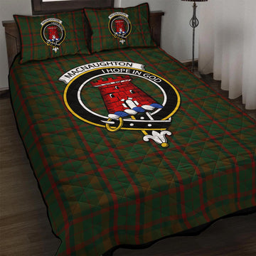 Macnaughton Hunting Tartan Quilt Bed Set with Family Crest