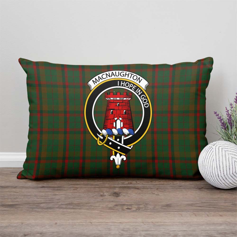 Macnaughton Hunting Tartan Pillow Cover with Family Crest Rectangle Pillow Cover - Tartanvibesclothing