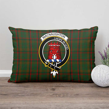 Macnaughton Hunting Tartan Pillow Cover with Family Crest