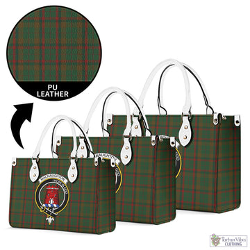 Macnaughton Hunting Tartan Luxury Leather Handbags with Family Crest