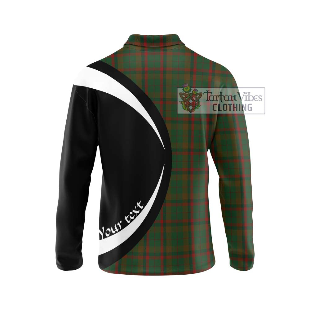 MacNaughton Hunting Tartan Long Sleeve Polo Shirt with Family Crest Circle Style - Tartan Vibes Clothing