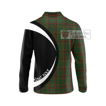 MacNaughton Hunting Tartan Long Sleeve Polo Shirt with Family Crest Circle Style