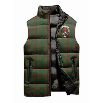 Macnaughton Hunting Tartan Sleeveless Puffer Jacket with Family Crest