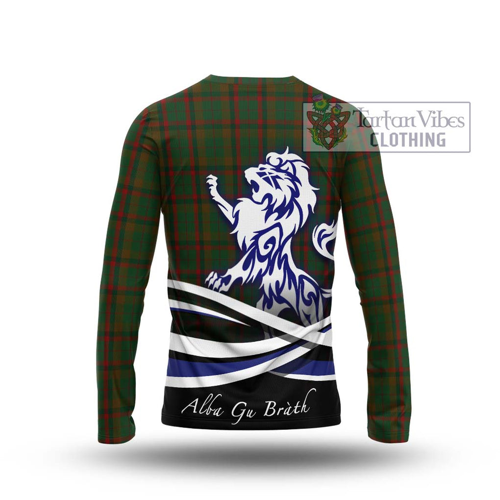 MacNaughton Hunting Tartan Long Sleeve T-Shirt with Alba Gu Brath Regal Lion Emblem - Tartanvibesclothing Shop