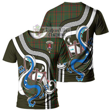 MacNaughton Hunting Tartan T-Shirt with Epic Bagpipe Style