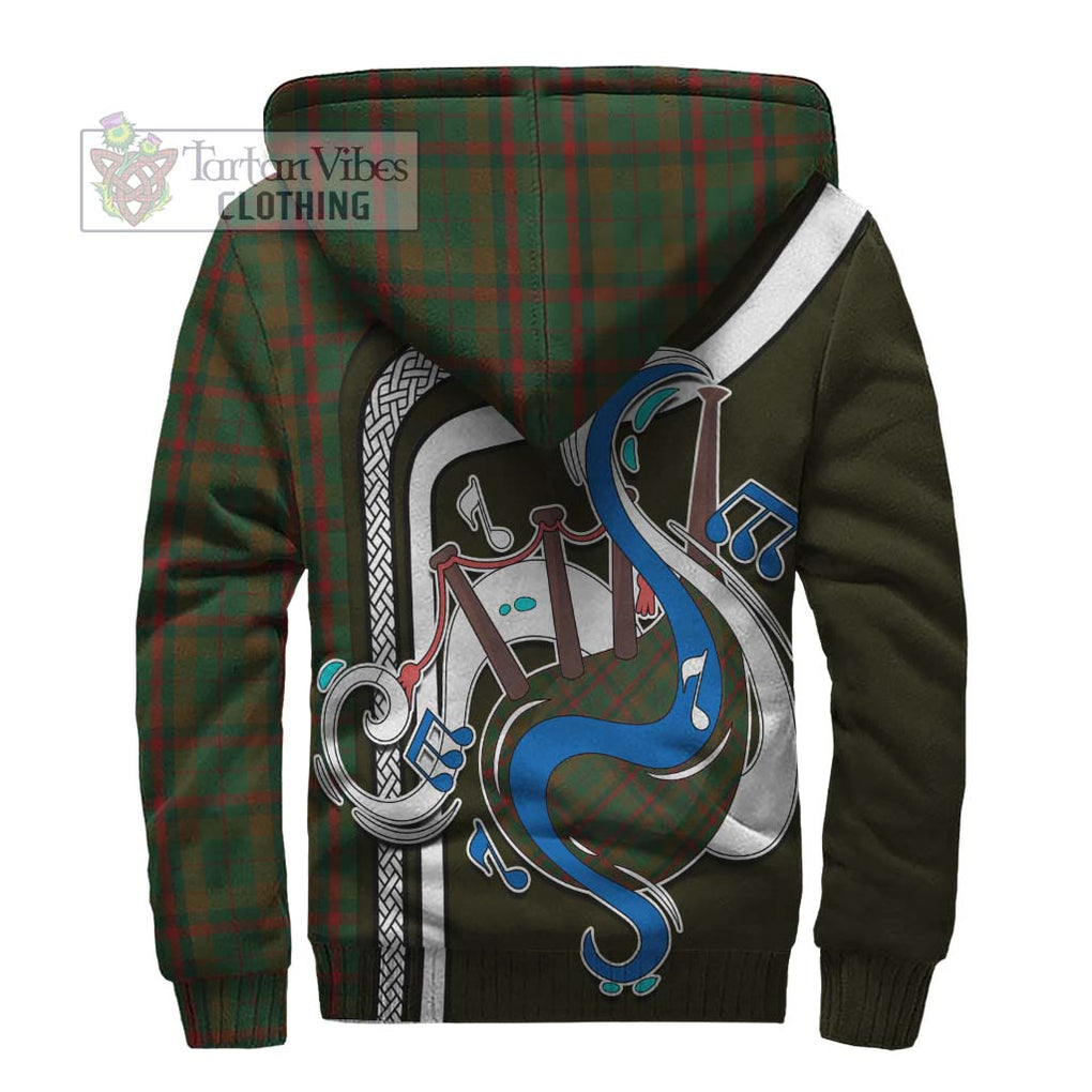 MacNaughton Hunting Tartan Sherpa Hoodie with Epic Bagpipe Style - Tartanvibesclothing Shop